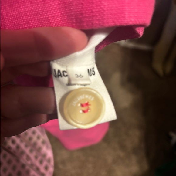 Jacquemus Vibrant Pink Cropped Linen Jacket - Picture 7 of 8